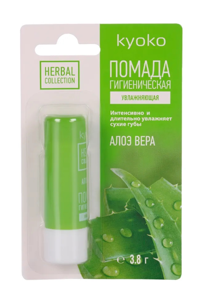 Киоко Помада гигиеническая увлажняющая, 3.8 г, 1 шт, алоэ вера фото