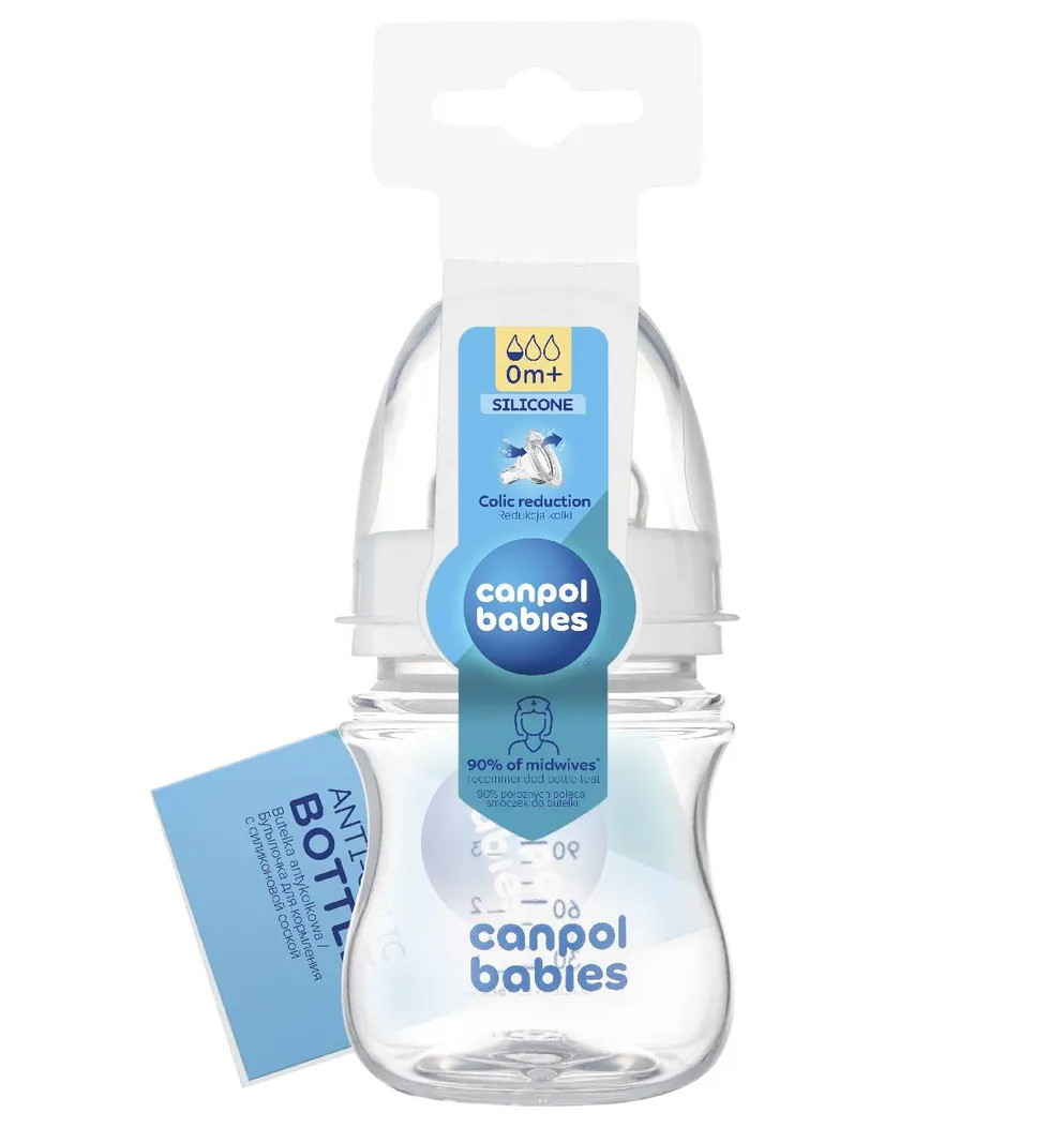 Canpol EasyStart Essentials Бутылочка антиколиковая с широким горлышком, 0+ мес, 120 мл, 1 шт, арт. 35/270 фото