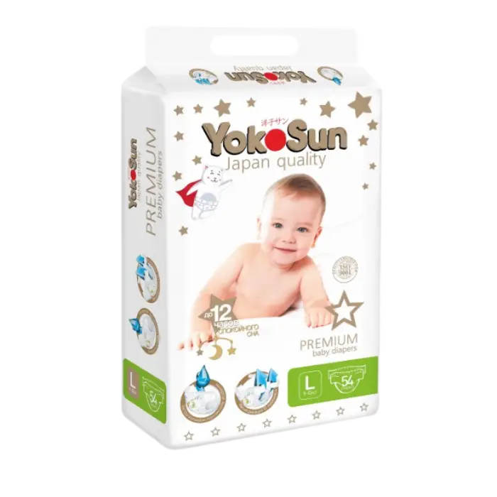 Yokosun Premium Подгузники детские, L, 54 шт, 9-13 кг фото