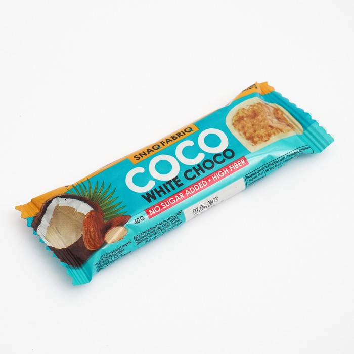 Snaq Fabriq батончик глазированный, батончик, 40 г, 1 шт, кокосово-миндальный десерт фото