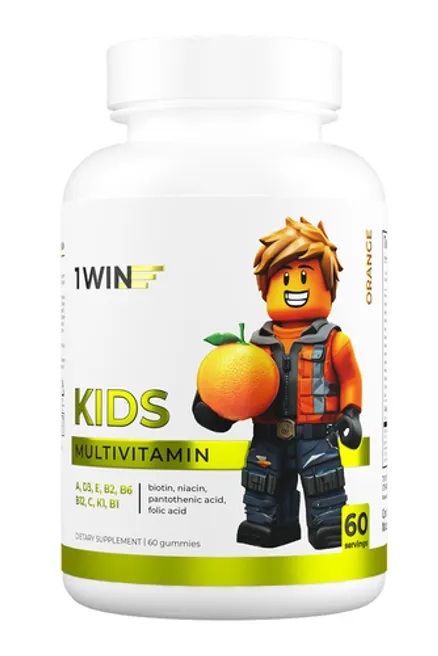 1WIN Kids Мультивитамины, пастилки мармеладные, 60 шт, апельсин фото