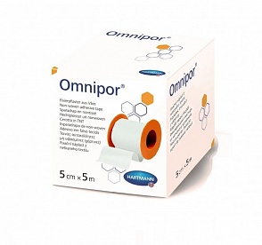 Omnipor Пластырь фиксирующий, 5 см х 500 см, пластырь медицинский, 1 шт, белого цвета, нетканая основа фото