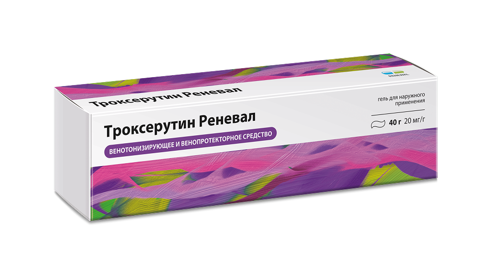 Троксерутин Реневал, 20 мг/г, гель для наружного применения, 40 г, 1 шт. фото