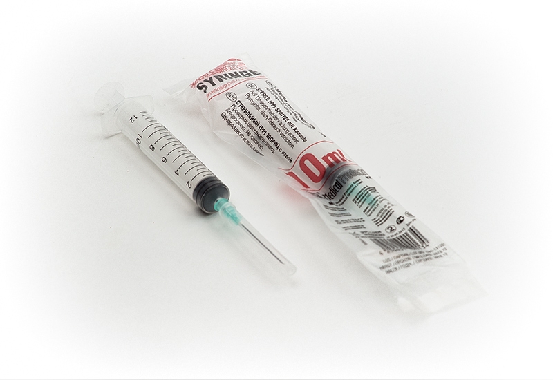 SFM Шприц инъекционный одноразовый 3-х компонентный, 10 мл, шприц в комплекте с иглой, 1 шт, 21G (0.80х40) фото