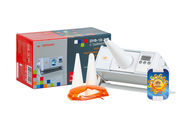 Облучатель ультрафиолетовый Солнышко ОУФ-10-2АТ, 1 шт, с таймером фото