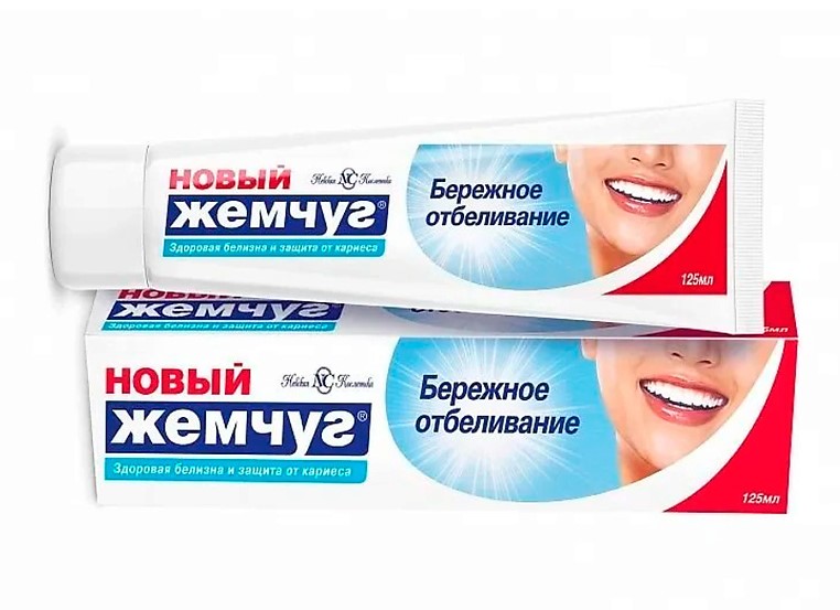 Новый Жемчуг Зубная паста Бережное отбеливание, зубная паста, 125 мл, 1 шт. фото