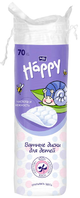 Bella baby Happy Ватные диски, ватные диски, 70 шт. фото
