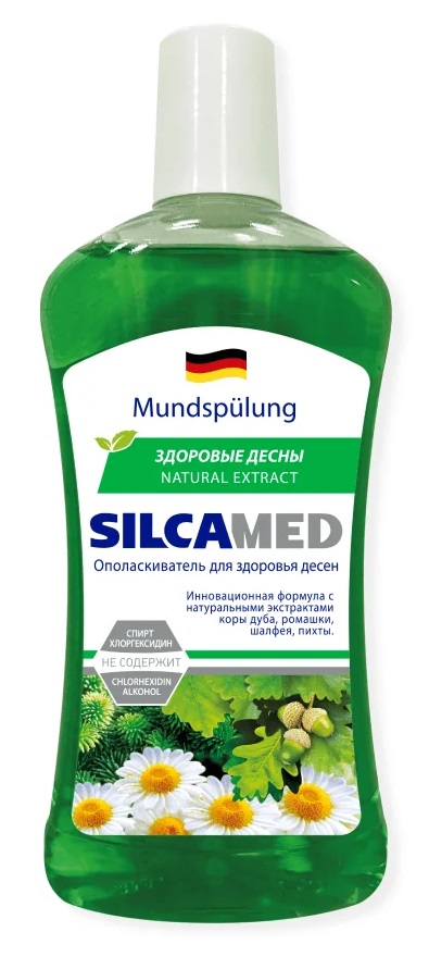 Silcamed Natural extract Здоровые десны, ополаскиватель полости рта, 500 мл, 1 шт. фото