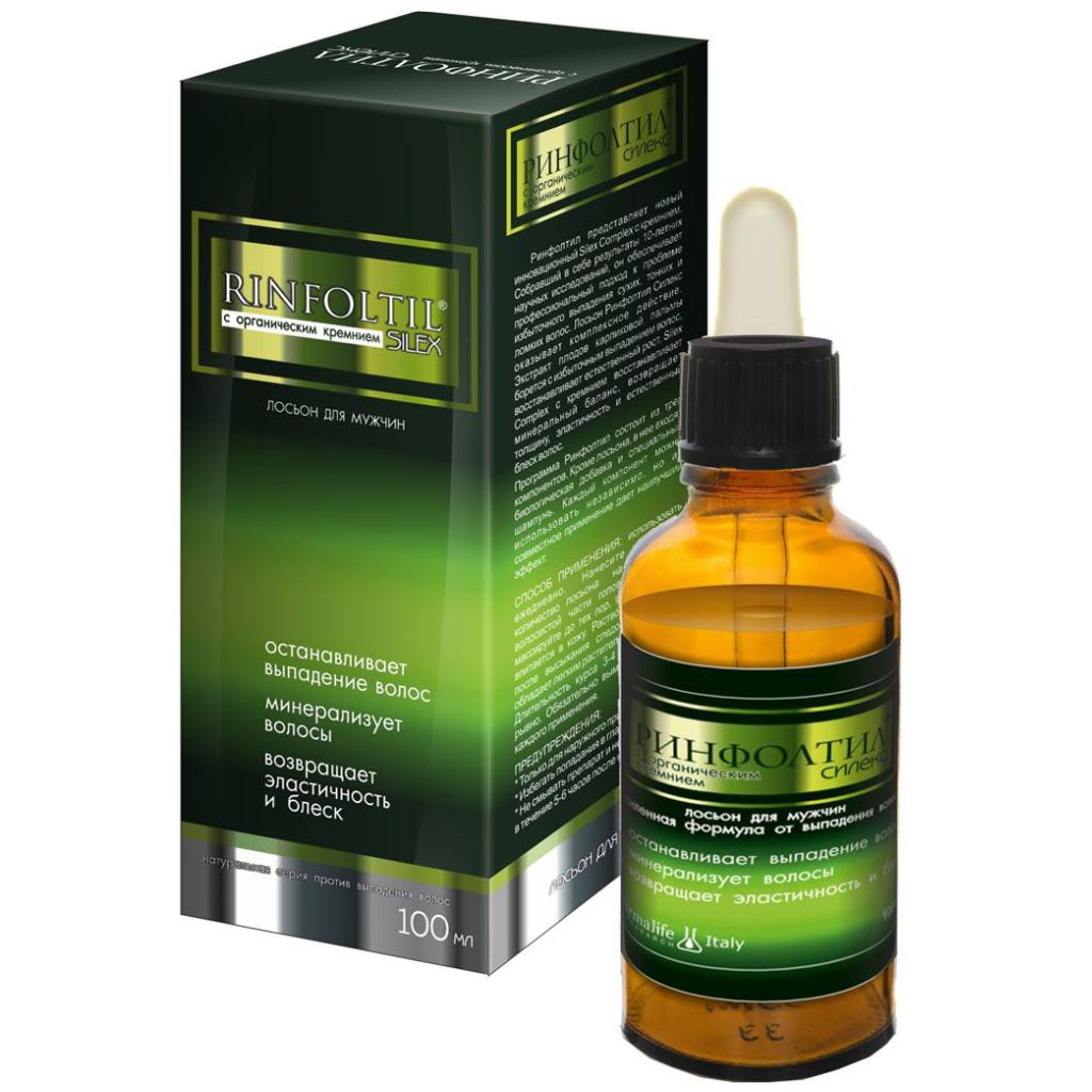 Ринфолтил Силекс Лосьон от выпадения волос с кремнием для мужчин, лосьон для укрепления волос, 100 мл, 1 шт. фото