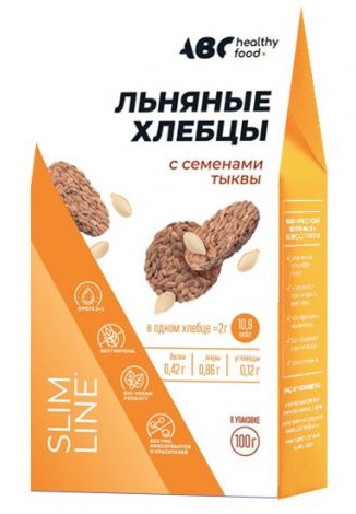 ABC Хэлси Фуд Хлебцы льняные, хлебцы, 100 г, 1 шт, с семенами тыквы фото