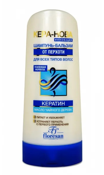 Floresan Кера-нова Шампунь-бальзам от перхоти, шампунь, 400 мл, 1 шт, Ф-202 фото