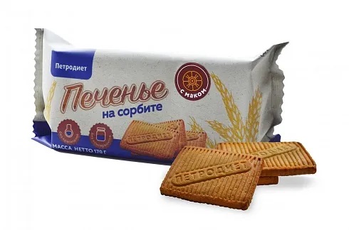 Печенье с маком на сорбите, 170 г, 1 шт. фото
