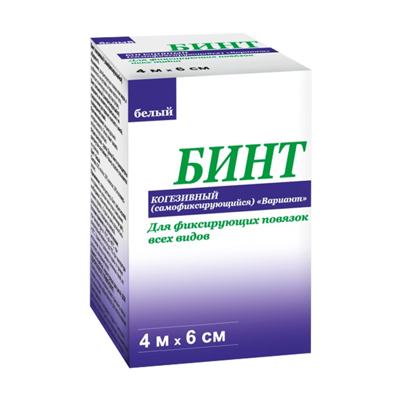 Бинт когезивный Вариант самофиксирующийся, 6 см х 4 м, 1 шт, белого цвета фото