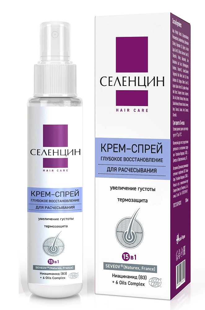 Селенцин Hair Care крем-спрей глубокое восстановление 15в1 для расчесывания волос, крем-спрей, 100 мл, 1 шт. фото