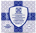 Асептика Салфетки спиртовые для инъекций, 60 мм х 30 мм, салфетки, 1 шт. фото