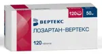 Лозартан-Вертекс, 50 мг, таблетки, покрытые пленочной оболочкой, 120 шт. фото 