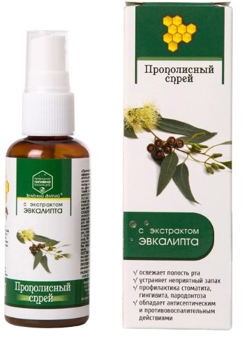 Зеленый Алтай Прополисный спрей, раствор для наружного применения, 50 мл, 1 шт, с экстрактом эвкалипта фото