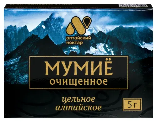 Алтайский Нектар Мумие очищенное, пластины, 5 г, 1 шт. фото