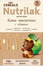 Nutrilak Premium Procereals каша пшеничная, 5+ мес, каша детская молочная, 200 г, 1 шт, яблоко фото