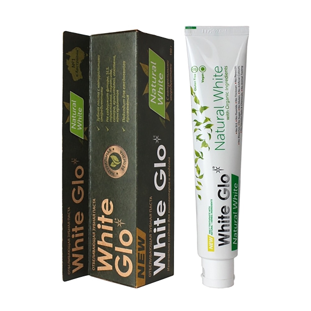 White Glo Зубная паста Натуральная белизна, паста зубная, 100 г, 1 шт. фото