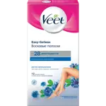 Veet Полоски восковые для чувствительной кожи, полоски восковые, 12 шт, с миндальным маслом и ароматом василька фото