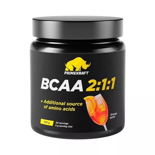 Prime kraft BCAA 2:1:1, порошок, 150 г, 1 шт, апельсин фото
