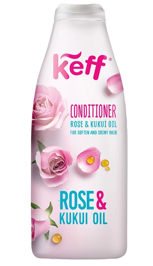 Keff кондиционер с маслами розы и ореха кукуй, кондиционер, 500 мл, 1 шт, для сухих непослушных волос фото