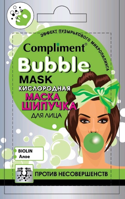Compliment Маска-шипучка кислородная для лица против несовершенств, маска для лица, 7 мл, 1 шт. фото