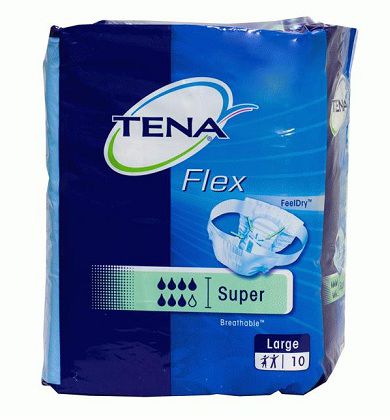 Tena Flex Super Подгузники для взрослых, Large L (3), 10 шт, 80-120 см фото