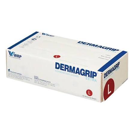 Dermagrip Extra перчатки смотровые латексные неопудренные нестерильные, Large L, пара, 25 шт. фото
