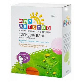 Мир Детства Соль для ванн, соль для ванн, 500 г, 1 шт, череда фото