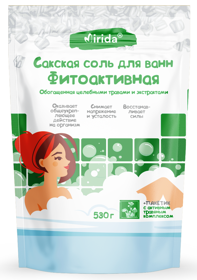 Mirida Сакская соль для ванн, соль для ванн, 530 г, 1 шт, фитоактивная фото