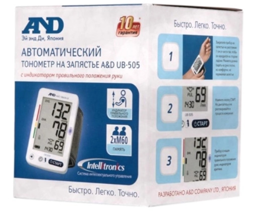 Тонометр автоматический AND UB-505 на запястье, 1 шт, на запястье фото