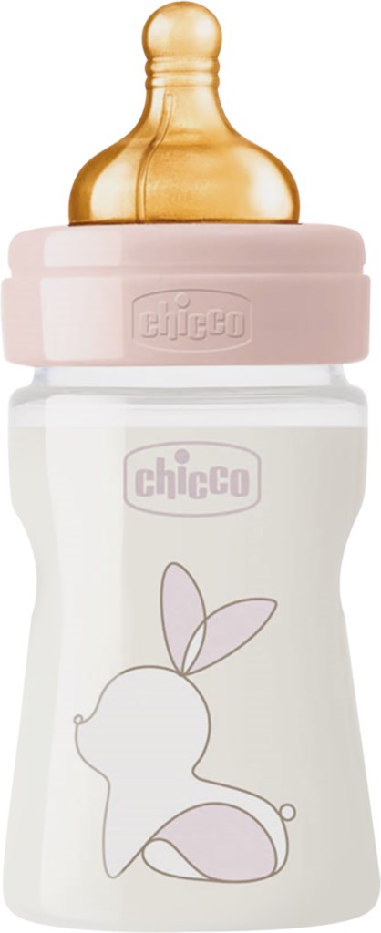 Chicco Original Touch Girl Бутылочка, 150 мл, 1 шт, розового цвета, для детей с рождения, с латексной соской фото