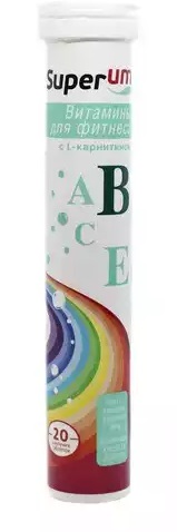 Superum Витамины для фитнеса с L-карнитином, таблетки шипучие, 17 шт. фото