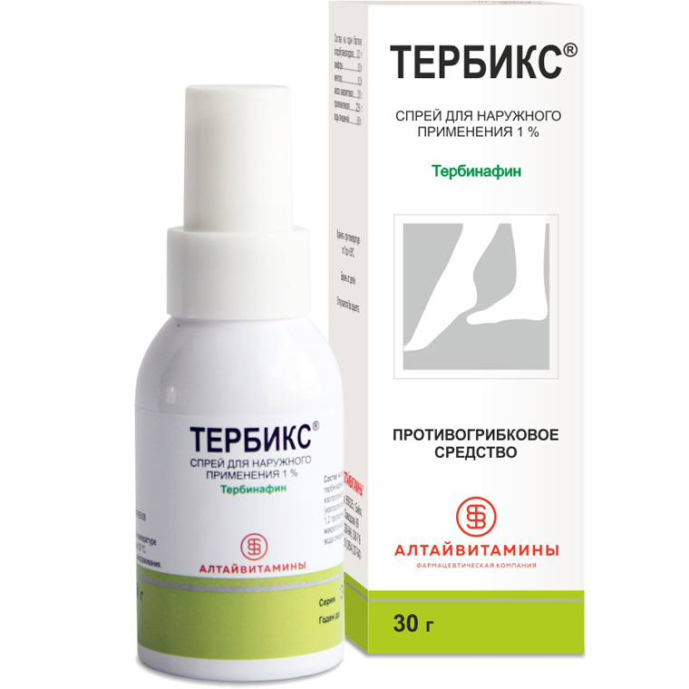Тербикс, 1 %, спрей для наружного применения, 30 г, 1 шт. фото