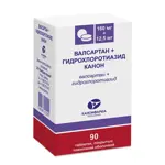Валсартан + Гидрохлоротиазид Канон, 160 мг+12.5 мг, таблетки, покрытые пленочной оболочкой, 90 шт. фото 