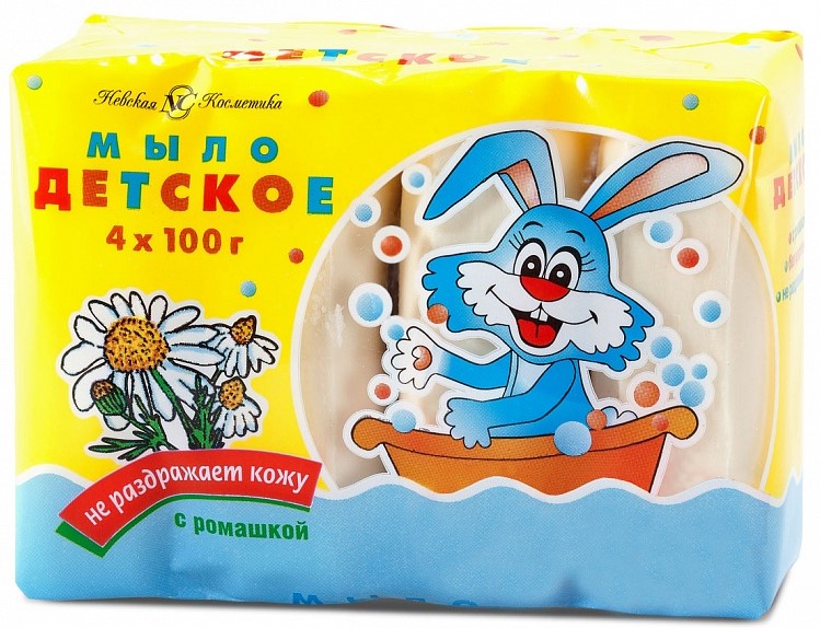 Невская Косметика Мыло туалетное детское, 100 г, 4 шт, с ромашкой фото