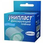 Унипласт пластырь фиксирующий, 5 см х 500 см, пластырь медицинский, 1 шт, прозрачный, полимерная основа фото