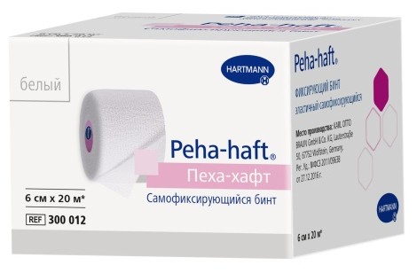 Peha-haft Бинт самофиксирующийся, 6 см x 20 м, 1 шт, белый фото