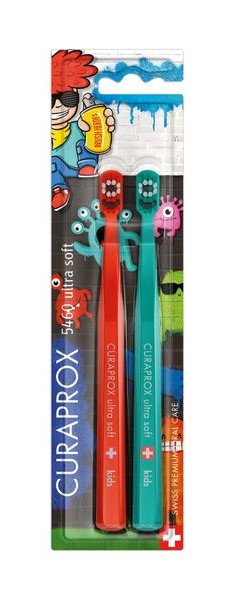 Curaprox Duo Graffiti Edition Зубная щетка ультрамягкая для детей от 4 до 12 лет, 2 шт. фото