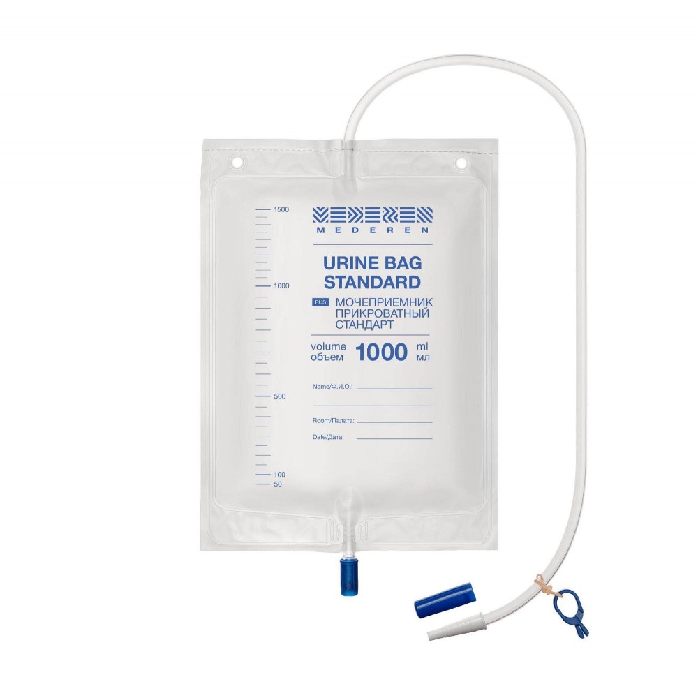 Mederen Standart Мочеприемник прикроватный, 1000 мл, 1 шт, трубка 90см фото