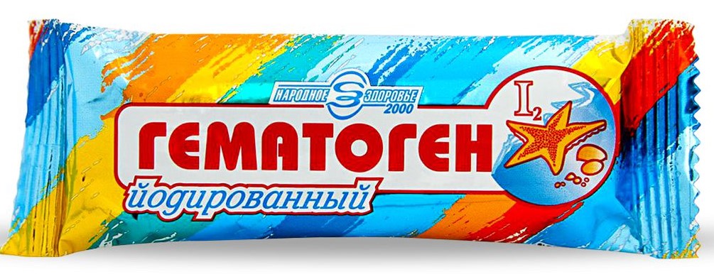 Гематоген народный йодированный, плитка, 40 г, 1 шт. фото