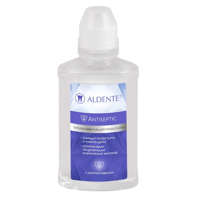 Aldente antiseptic ополаскиватель для полости рта с хлоргексидином, ополаскиватель полости рта, 200 мл, 1 шт. фото