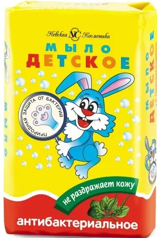 Невская Косметика Мыло туалетное детское, 90 г, 1 шт, антибактериальное фото
