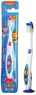 Longa Vita Kids Paw Patrol Зубная щетка детская с присоской, щетка зубная, 1 шт, цвет в ассортименте, мягкая щетина, для детей с 3 лет, арт. 902 фото