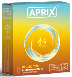 Aprix Anatomic презервативы, презерватив, 3 шт, анатомической формы фото