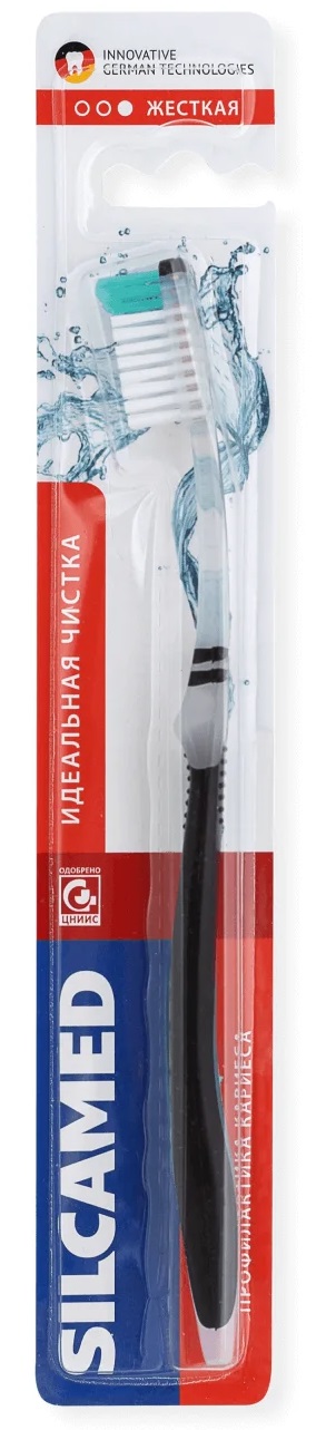 Silcamed Идеальная чистка, щетка зубная, 1 шт, цвет в ассортименте, жесткая фото