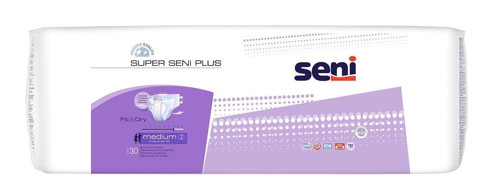 Seni Super Plus Подгузники для взрослых, Medium M (2), 30 шт, 75-110 см фото