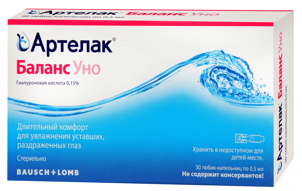 Артелак Баланс Уно раствор увлажняющий офтальмологический, 0.5мл, 30 шт. фото